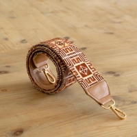 Elegantly Hand-Embroidered Honey-Coloured Bag Strap