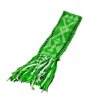 Stylish Green and White Woven Wall Décor with Elegant Tassels: Handcrafted with Love