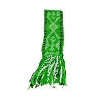 Stylish Green and White Woven Wall Décor with Elegant Tassels: Handcrafted with Love