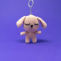 Nude Handmade Crochet Rabbit Keychain