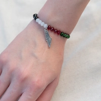 Handmade Palestinian Flag Bracelet with Palestine Map Pendant