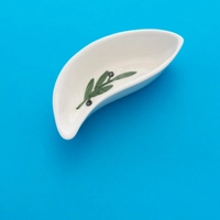 Handmade White Small Olive Curvy Dish