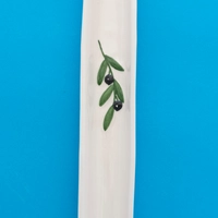 White Thin Tree Leaf-Shaped Plate for Serving Olives