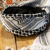 Palestinian Kufiya Roll- Designed in the Shape of a Cap - Tied Firmly