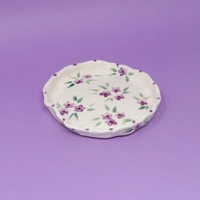 Classy Purple Ceramic Set with Natural Rose Motif   - Set of Mug and Plate