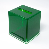 Small Size Acrylic Tissue Box - Available in Two Colors - Green