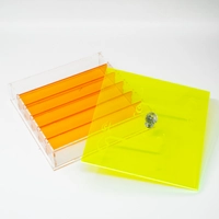 Transparent Yellow Acrylic Food Box - Decorated with Arabic Calligraphy 