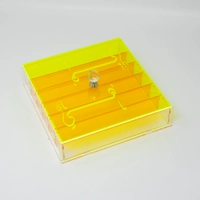 Transparent Yellow Acrylic Food Box - Decorated with Arabic Calligraphy 