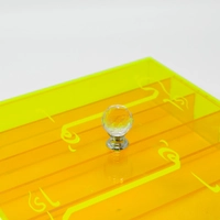 Transparent Yellow Acrylic Food Box - Decorated with Arabic Calligraphy 