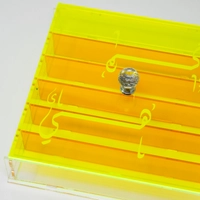 Transparent Yellow Acrylic Food Box - Decorated with Arabic Calligraphy 