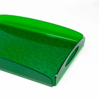 Small Acrylic Serving Tray with Arabic Geometric Shapes​ - Dark Green Color 