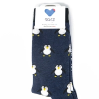 Cute Penguins Socks - Stylish & Comfortable Navy Blue Socks  - For Women