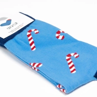 Unisex Candy Cane Socks Baby Blue 