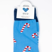 Unisex Candy Cane Socks Baby Blue 