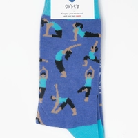 Yoga Poses Socks - Blue Socks for Women 