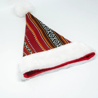 Santa Hat: Handmade Sadu Christmas hat in red and white colors