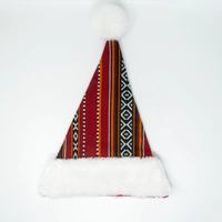 Santa Hat: Handmade Sadu Christmas hat in red and white colors