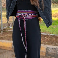 Elegant Women's Handmade Sadu Waist Belt - Available in 3 Colors - Purple