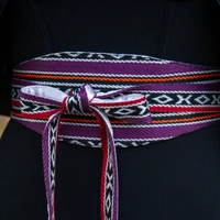 Elegant Women's Handmade Sadu Waist Belt - Available in 3 Colors - Purple