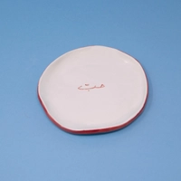 Circular White Jewelry Dish Adorned with Arabic Words - Available in Different Designs ​ - Jewelry Dish (Hope)