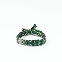 Friendship Bracelet: White and Green Braided Wool bracelet