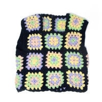 Handmade Crochet Floral T-shirt Purple, Yellow, and Green