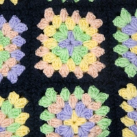 Handmade Crochet Floral T-shirt Purple, Yellow, and Green