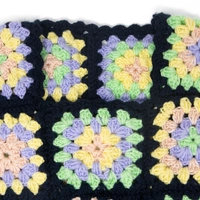 Handmade Crochet Floral T-shirt Purple, Yellow, and Green