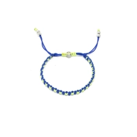 Friendship Bracelet: Adjustable Braided String Bracelet in Navy and Phosphorescent Colors