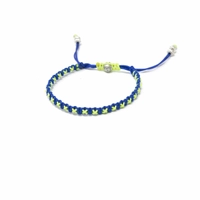 Friendship Bracelet: Adjustable Braided String Bracelet in Navy and Phosphorescent Colors