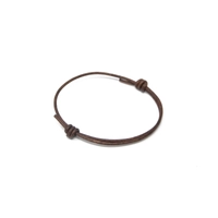 Men's Handmade Thin Brown Leather Rope Bracelet