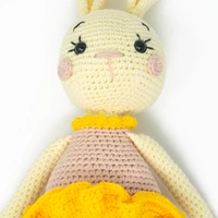 Crochet Toys: Cute Beige Stuffed Bunny Crochet Doll