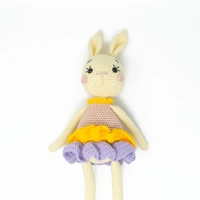 Crochet Toys: Cute Beige Stuffed Bunny Crochet Doll