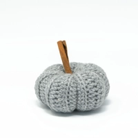 Crochet Decorations: Handmade Crochet Gray Pumpkin Home Decor