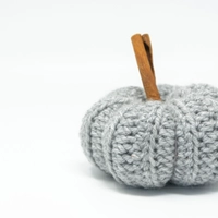 Crochet Decorations: Handmade Crochet Gray Pumpkin Home Decor