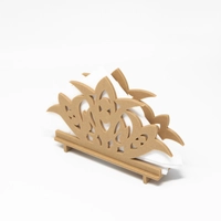 Elegant Brown Handcrafted Crown Shaped Table Napkin Holder with Base ​- 3D Printing