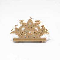 Elegant Brown Handcrafted Crown Shaped Table Napkin Holder with Base ​- 3D Printing