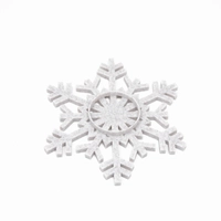 Christmas Decorations: Snowflake Candle Holders Set with Round Base - 3D Printing