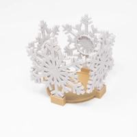 Christmas Decorations: Snowflake Candle Holders Set with Round Base - 3D Printing