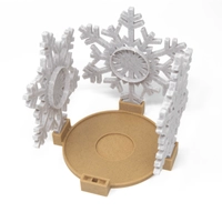 Christmas Decorations: Snowflake Candle Holders Set with Round Base - 3D Printing