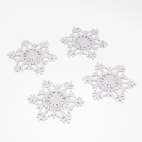 Christmas Decorations: Snowflake Candle Holders Set with Round Base - 3D Printing