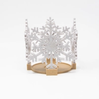 Christmas Decorations: Snowflake Candle Holders Set with Round Base - 3D Printing