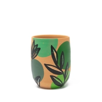 Handcrafted Pottery Cups with Attractive Earthy Tones Paintings - Available in Several Colors - Fuchsia