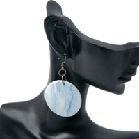 Dangling Blue Earring with Elegant Circular Design