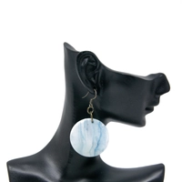 Dangling Blue Earring with Elegant Circular Design