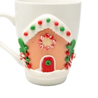 Christmas Mug - Handmade White Mug with Christmas Design