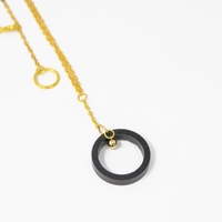 Elegant Gold Circle Drop Accessory Set: Long Necklace & Dangling Earrings