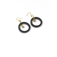 Elegant Gold Circle Drop Accessory Set: Long Necklace & Dangling Earrings