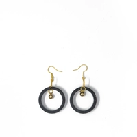 Elegant Gold Circle Drop Accessory Set: Long Necklace & Dangling Earrings