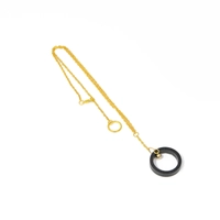 Elegant Gold Circle Drop Accessory Set: Long Necklace & Dangling Earrings